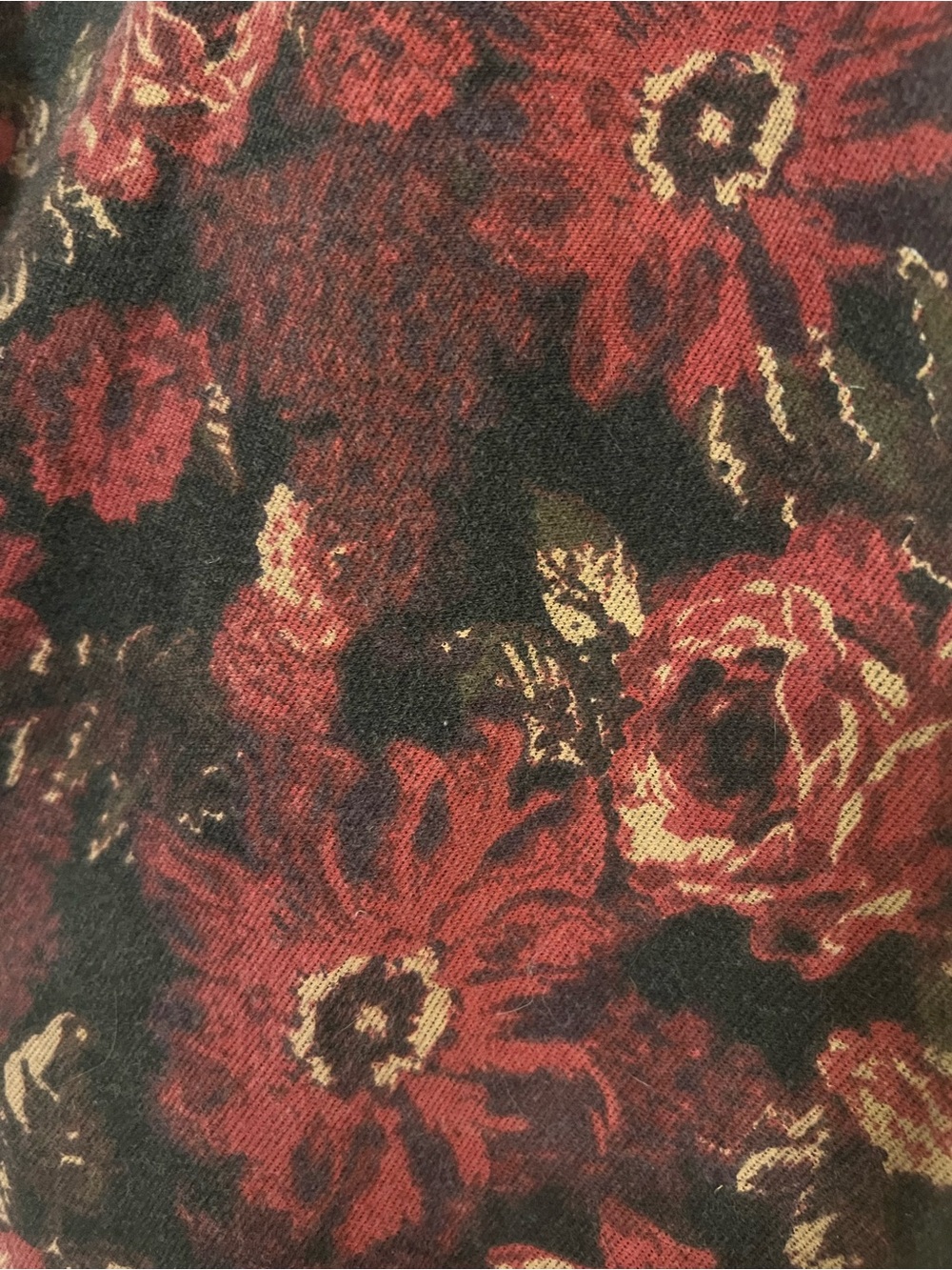 Vintage HUE Floral Print Faux Jean Leggings - Picture 3 of 6